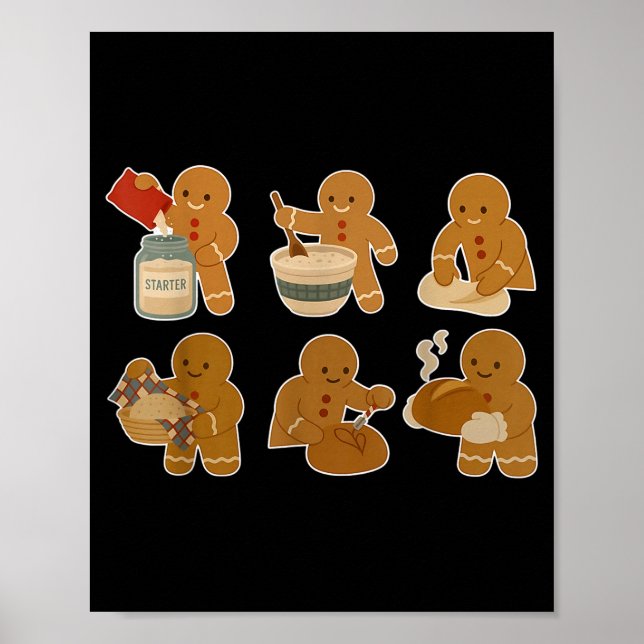 Sourdough Bread Christmas Gingerbread Homemaker Ba Poster (Front)