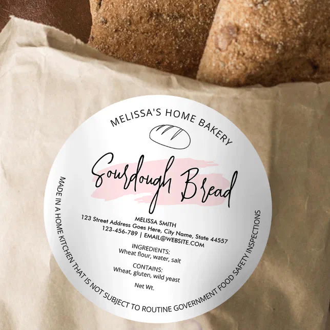 Sourdough Bread Modern Pink Cottage Law Label Zazzle sourdough-bread-modern-pink-cottage-law-label-zazzle