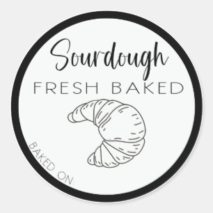 SOURDOUGH CROISSANT label, homemade croissants Classic Round Sticker