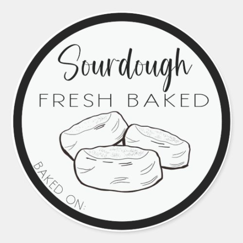 SOURDOUGH english muffin labels english muffins Classic Round Sticker