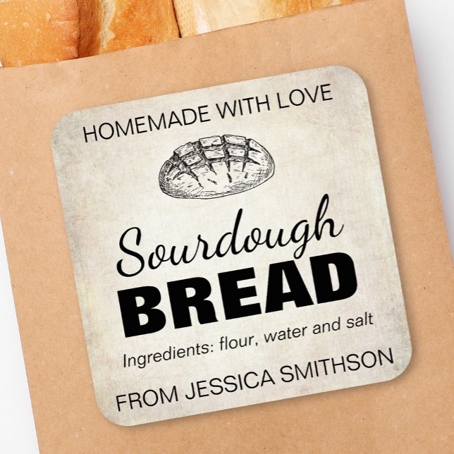 Sourdough Homemade Items Label SD01_01sqb (Creator Uploaded)