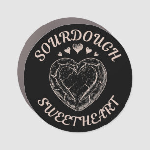 Sourdough Sweetheart Funny Valentine Heart Bread Car Magnet