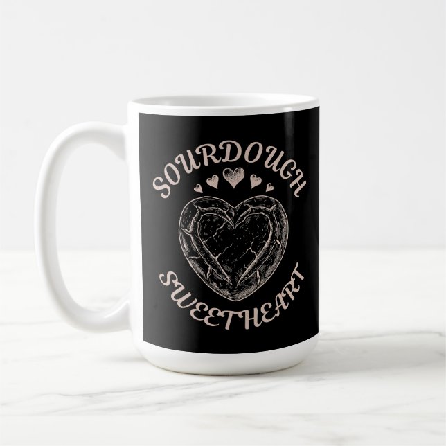 Sourdough Sweetheart Funny Valentine Heart Bread Coffee Mug (Left)
