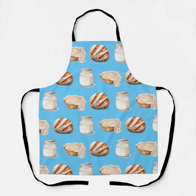 Sourdough Themed All-Over Print Apron (Front)