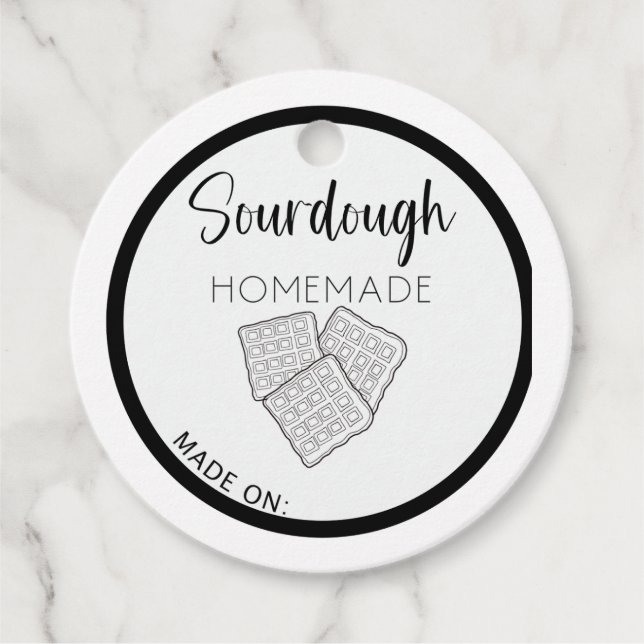 SOURDOUGH WAFFLE TAGS, HOMEMADE WAFFLE TAG (Front)