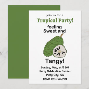 Soursop Fruits Feeling Sweet Tangy Tropical Party Invitation