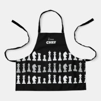 Sous Chef Chess Piece Black White Kids