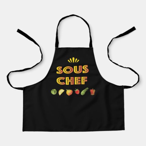 Sous Chef fun design with fruits and vegetables Apron