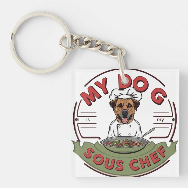 Sous Chef Pup Keychain (Front)