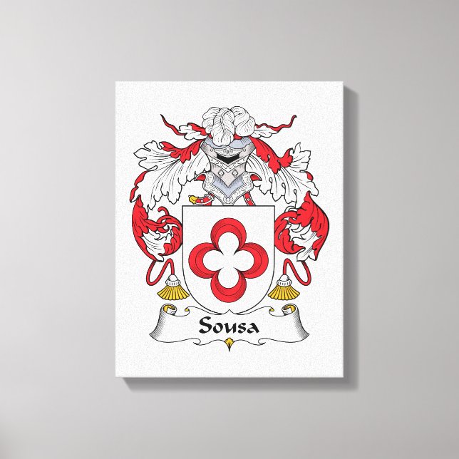 Sousa Family Crest Canvas Print (Front)