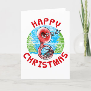 Sousaphone Christmas Card Brass Musician