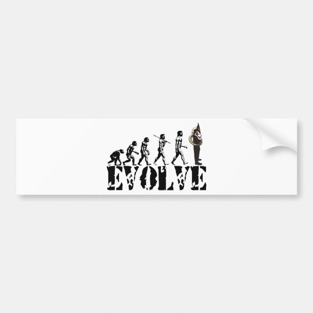 Sousaphone Tuba Tubas Evolution Musical Art Bumper Sticker (Front)