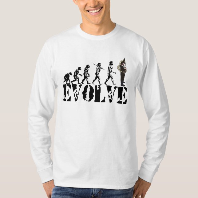 Sousaphone Tuba Tubas Evolution Musical Art T-Shirt (Front)