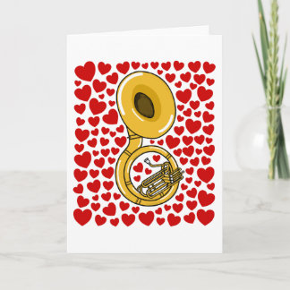 Sousaphone With Hearts Valentines Anniversary Card