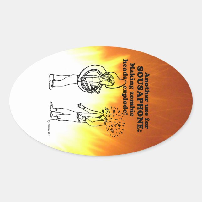 Sousaphone Zombie Explode Oval Sticker (Front)