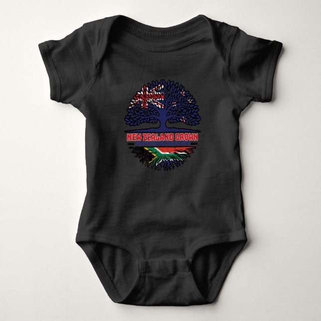 South Africa African New Zealander New Zealand Baby Bodysuit (Front)