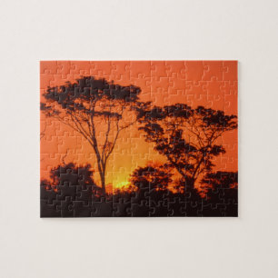 South Africa. African sunset. Jigsaw Puzzle