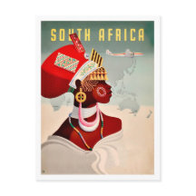 South Africa, African woman,vintage airline travel
