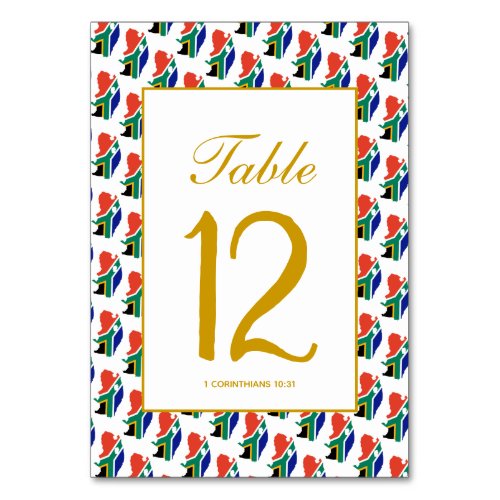 SOUTH AFRICA Banquet Celebration Wedding Table Number