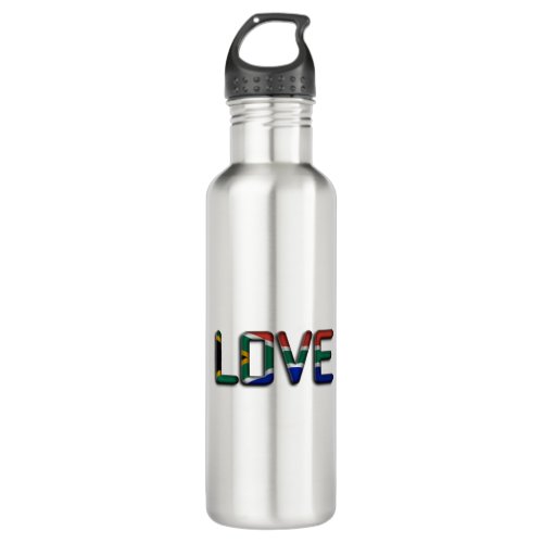 South Africa beautiful amazing text quote flag art Stainless Steel Water Bottle