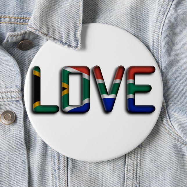 South Africa Beautiful Love Amazing Text Quote Art Button (In Situ)