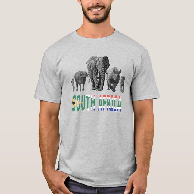 South Africa Big 5 Wildlife for South Africa Fans T-Shirt (Front)