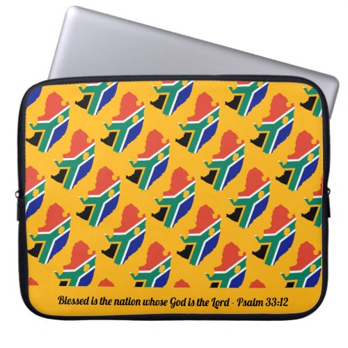 SOUTH AFRICA Blessed Nation Psalm 33 Yellow Laptop Laptop Sleeve