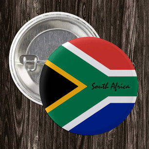 South Africa button, patriotic South African Flag Button