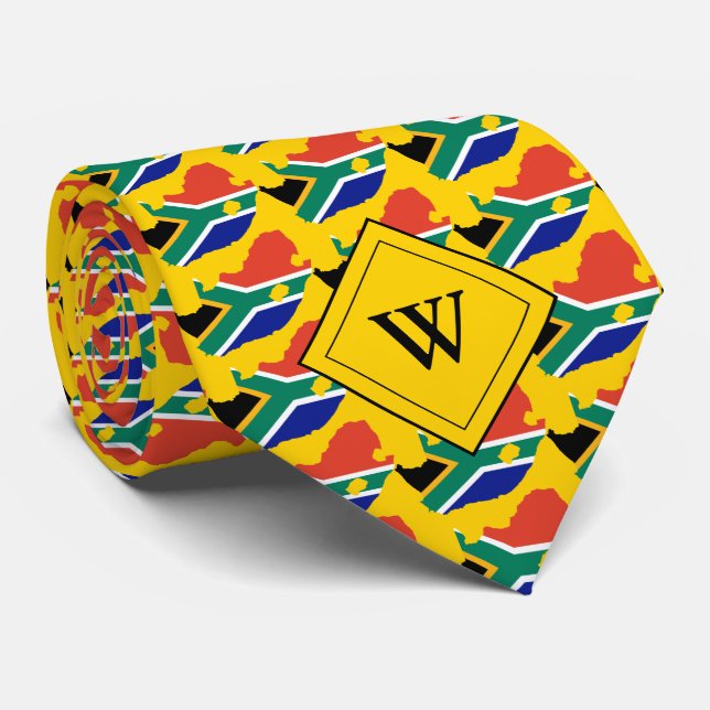 SOUTH AFRICA Christian Scripture Monogram YELLOW Neck Tie (Rolled)