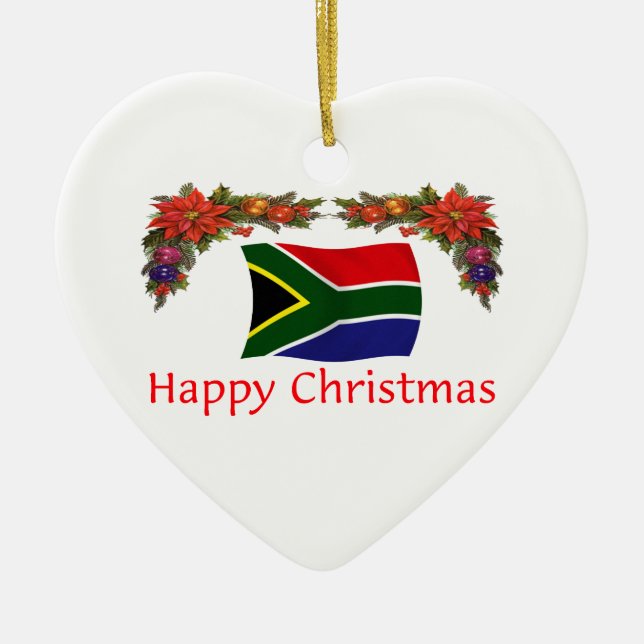 South Africa Christmas Ceramic Ornament (Front)