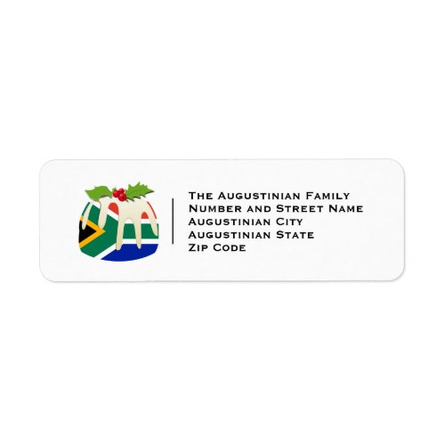 SOUTH AFRICA  Christmas Pudding  Festive Address Label