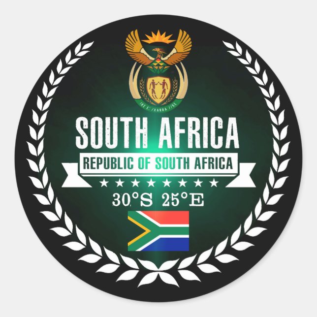 South Africa Classic Round Sticker (Front)