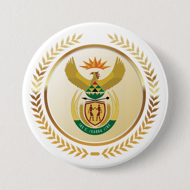 South Africa Coat of Arms Button (Front)