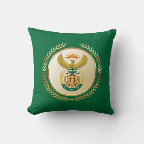 South Africa Coat of Arms Throw Pillow