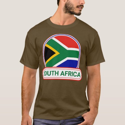 South Africa Country Badge South Africa Flag T_Shirt