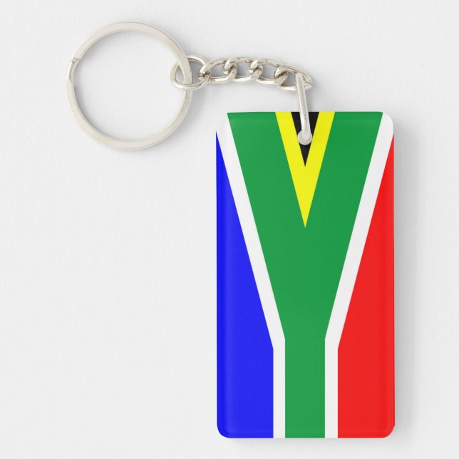 south africa country flag nation symbol name text keychain (Front)