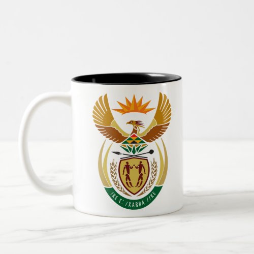 south africa emblem Two_Tone coffee mug