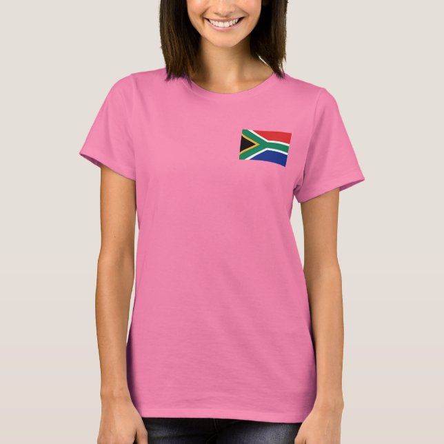 South Africa Flag and Map dk T-Shirt (Front)