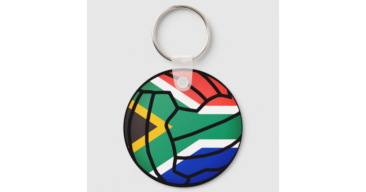 South Africa Flag Ball Design Netball Keychain | Zazzle