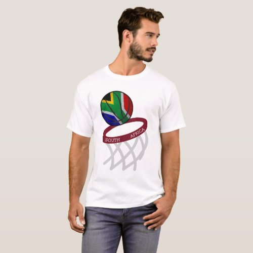South Africa Flag Basketball Hoop T_Shirt