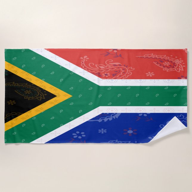 South AFrica Flag Beach Towel (Front)
