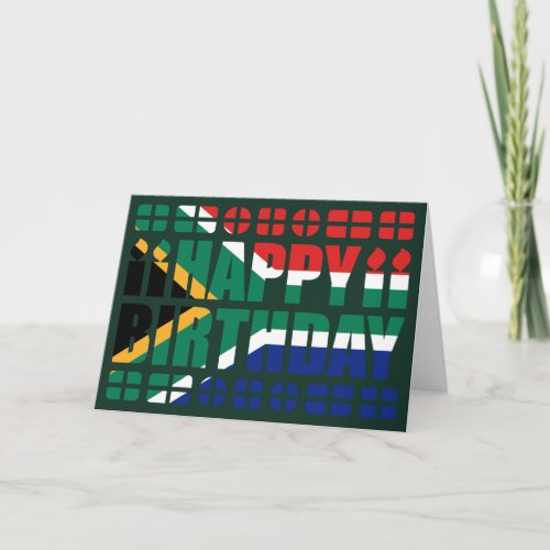 South Africa Flag Birthday Card