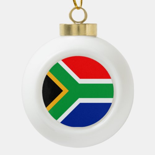 South Africa Flag Ceramic Ball Christmas Ornament