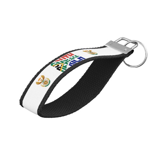 South Africa Flag Charming Patriotic Wrist Keychain (Angled Up)