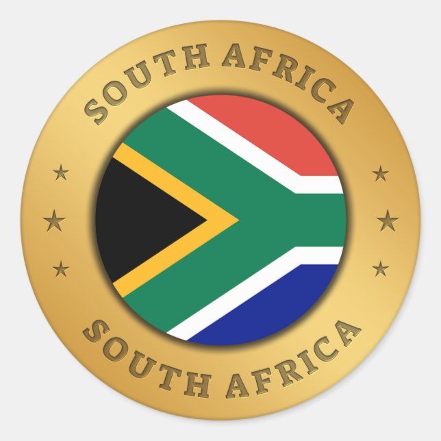 South Africa Flag Classic Round Sticker (Front)