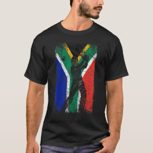 South Africa Flag Cricket Fan Player Coach T-Shirt