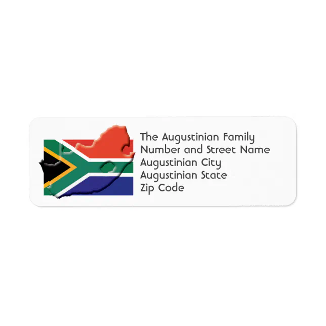 SOUTH AFRICA FLAG Custom Return Address Label Zazzle