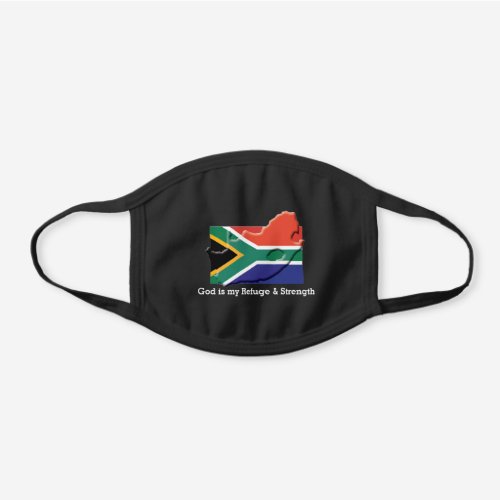 SOUTH AFRICA FLAG  Customizable  GOD MY REFUGE Black Cotton Face Mask