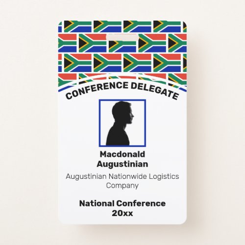 SOUTH AFRICA FLAG Customized Logo Photo ID Name Badge