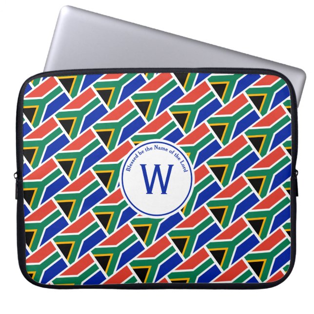 SOUTH AFRICA FLAG Customized Scripture Stylish Laptop Sleeve (Front)